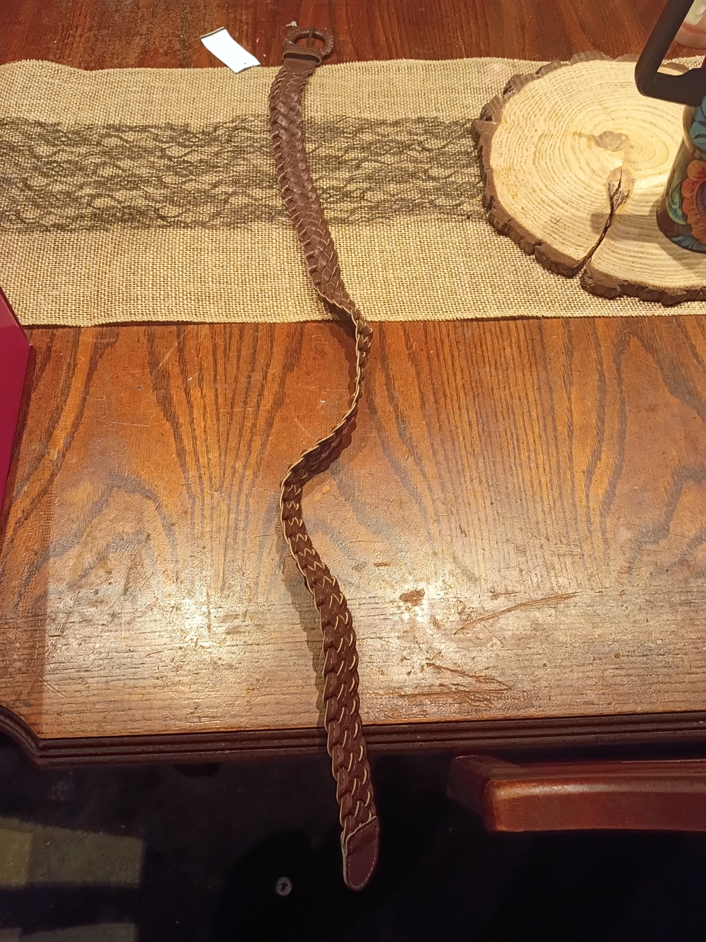 Kohl's Dark Brown Braided Leather Belt